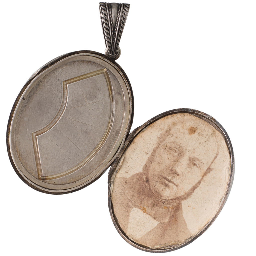 Antique Oval Silver Locket