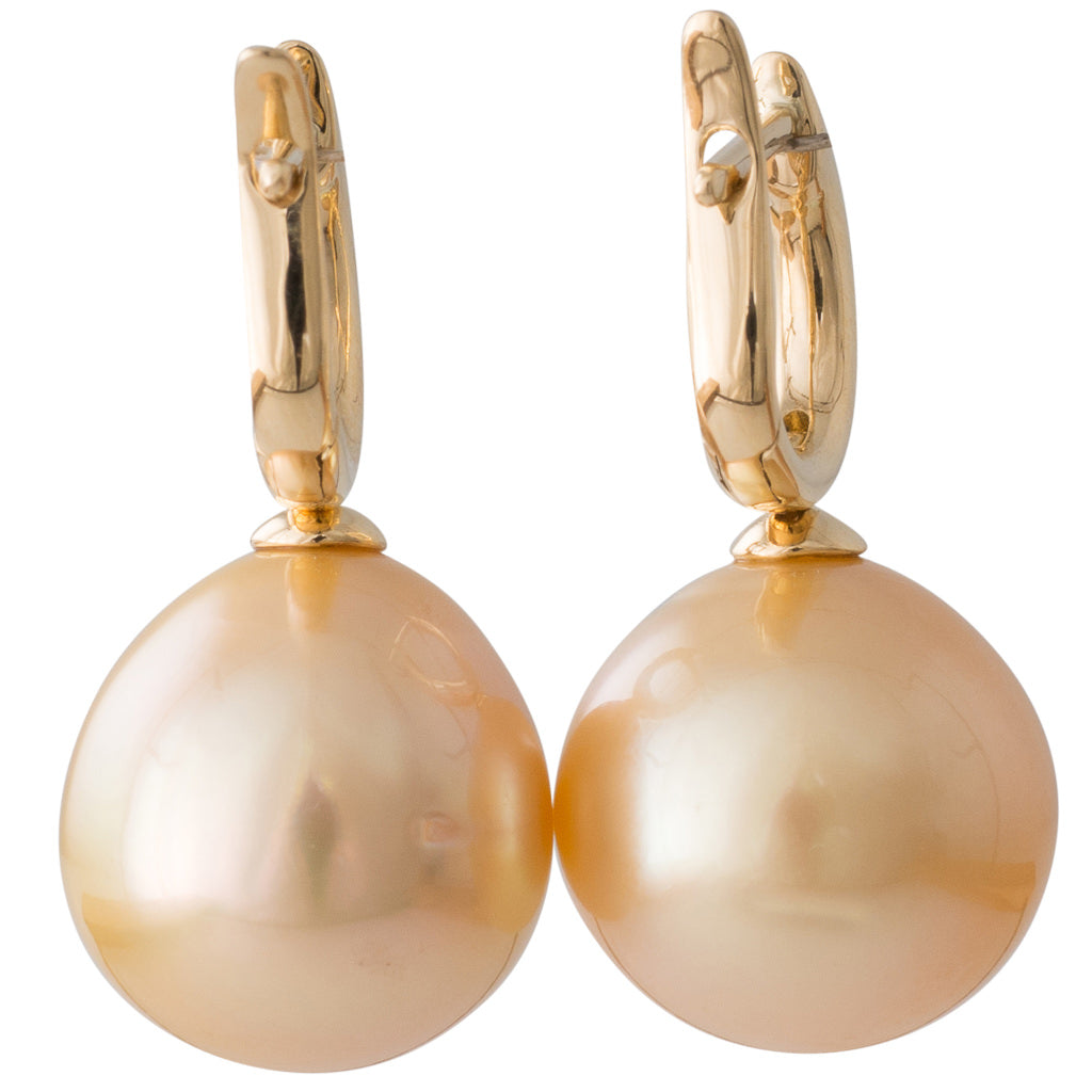 Gold South Sea & Diamond Huggies