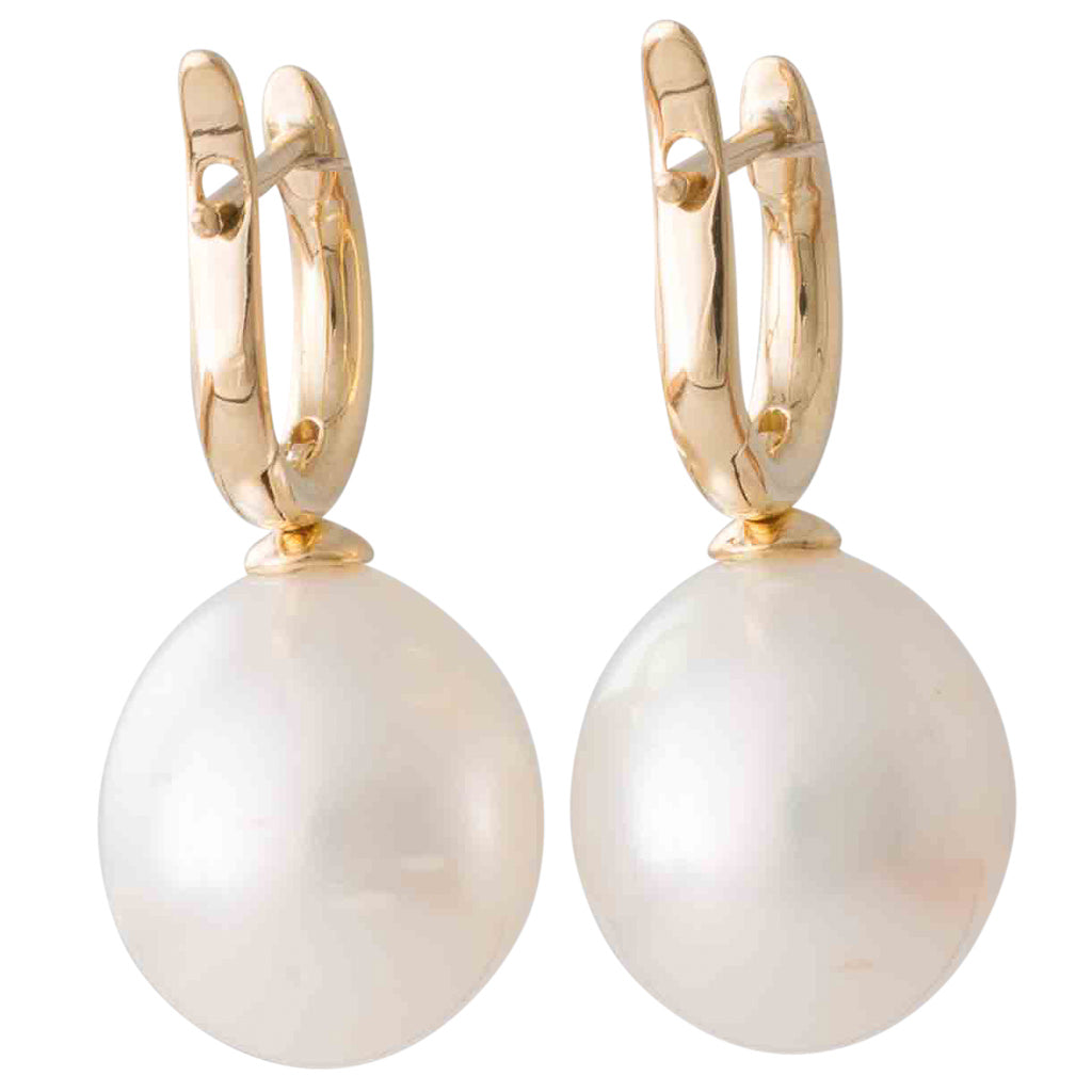 South Sea Pearl & Diamond Huggies