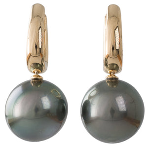 13mm Tahitian Pearl Huggie Earrings