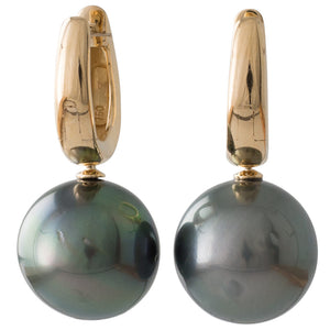 13mm Tahitian Pearl Huggie Earrings