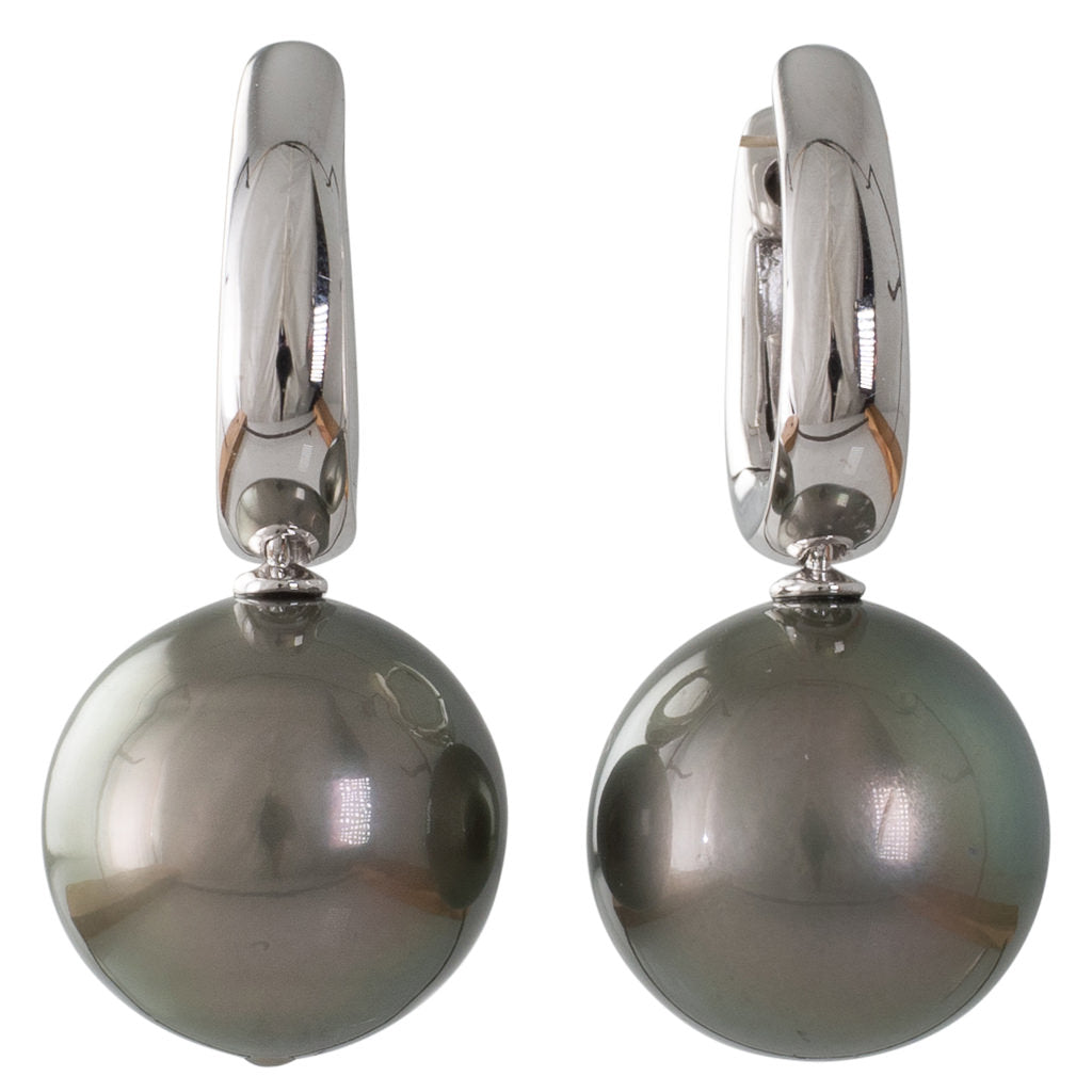 13mm Tahitian Pearl Huggie Earrings