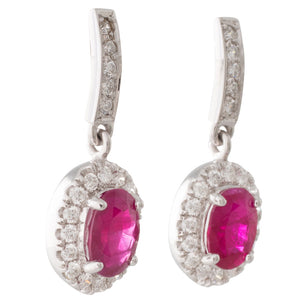 Ruby & Diamond Drop Earrings