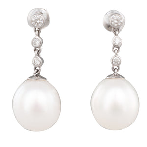 South Sea Pearl & Diamond Earrings