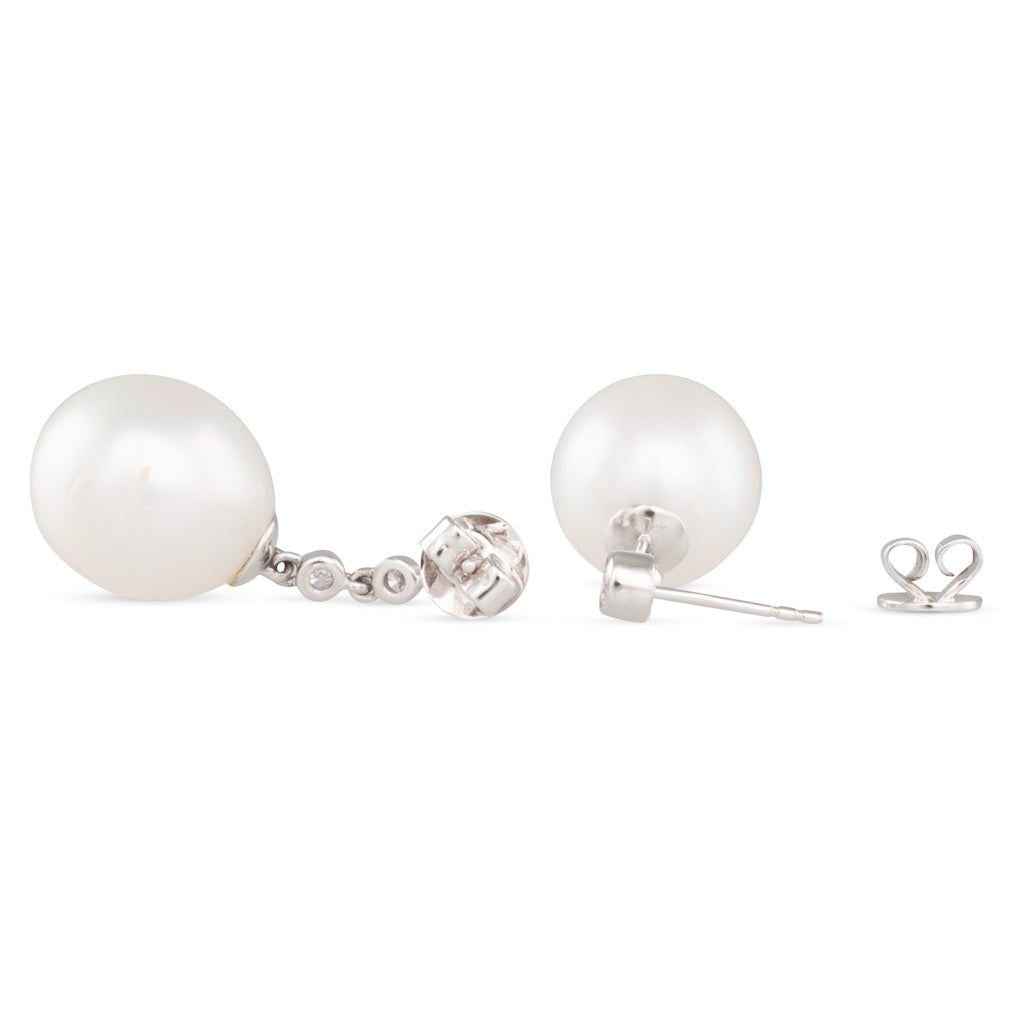 South Sea Pearl & Diamond Earrings