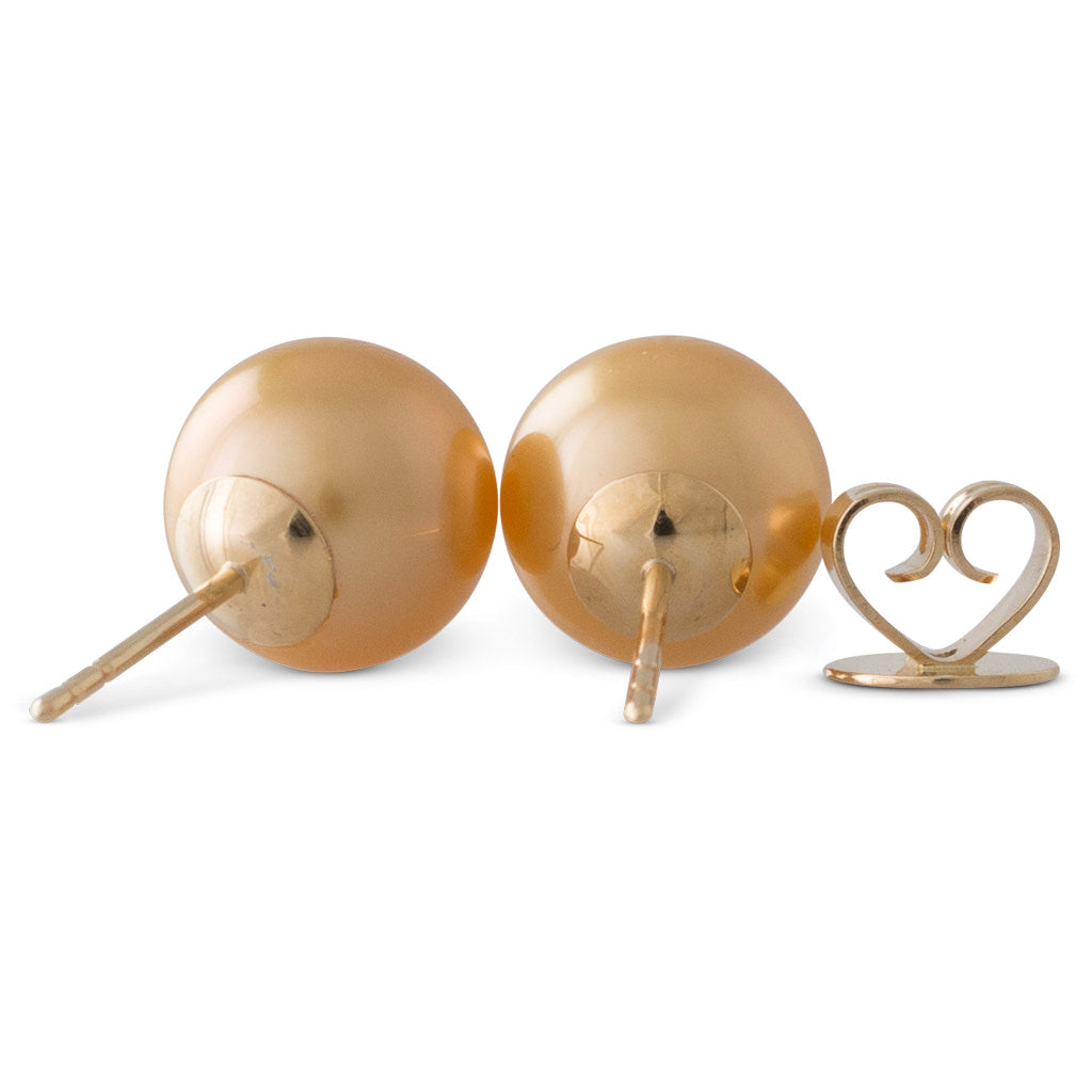 9-10mm Gold South Sea Pearl Studs