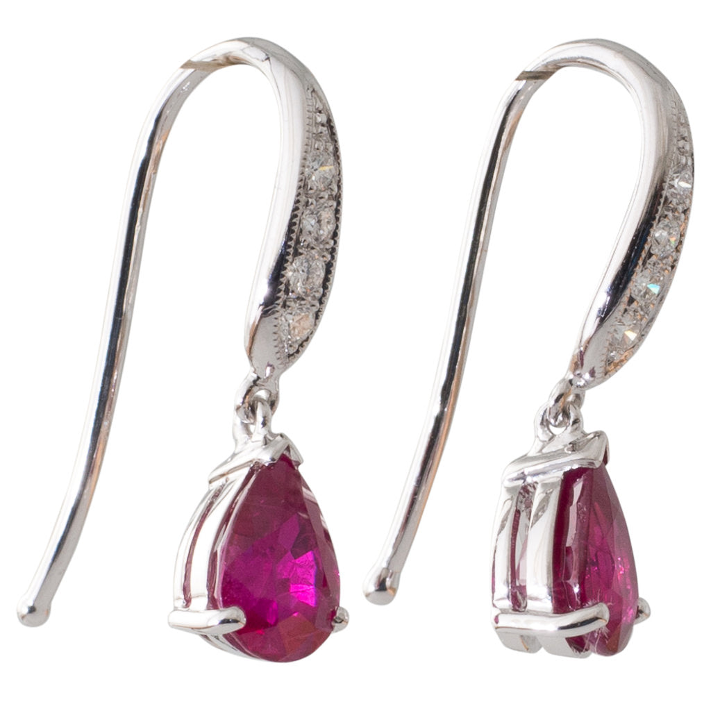 Ruby and Diamond Drop Earrings