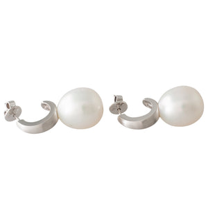 South Sea Pearl Half Hoop Earrings
