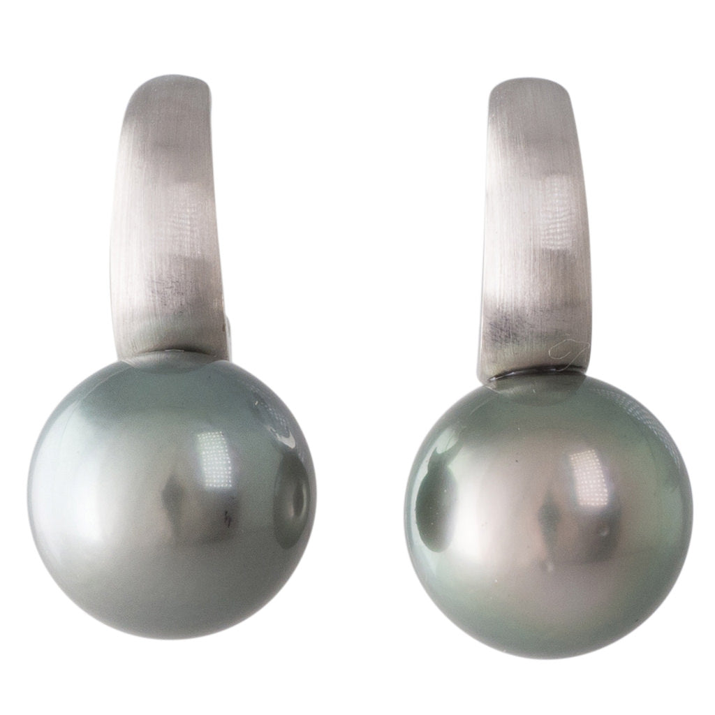 Tahitian Pearl Half Hoop Earrings