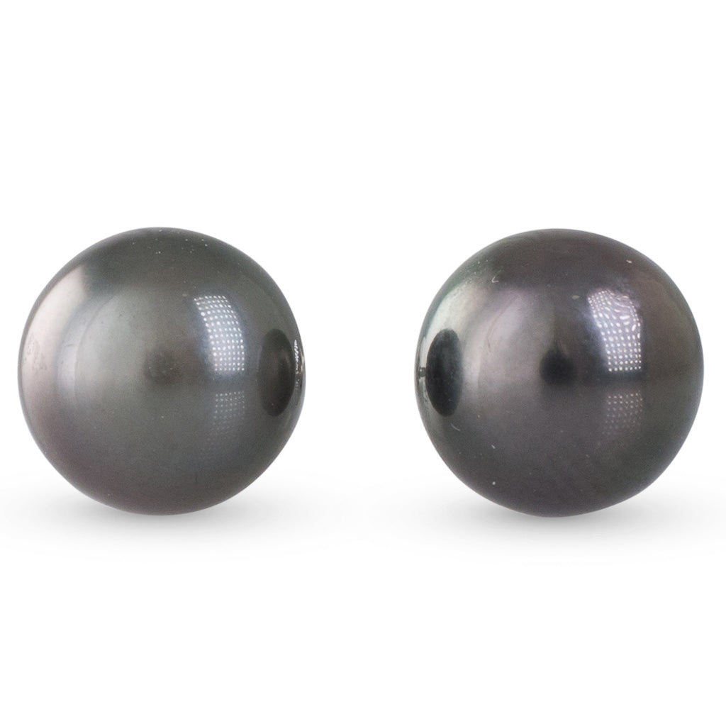 Pair 8mm Tahitian Pearl Studs