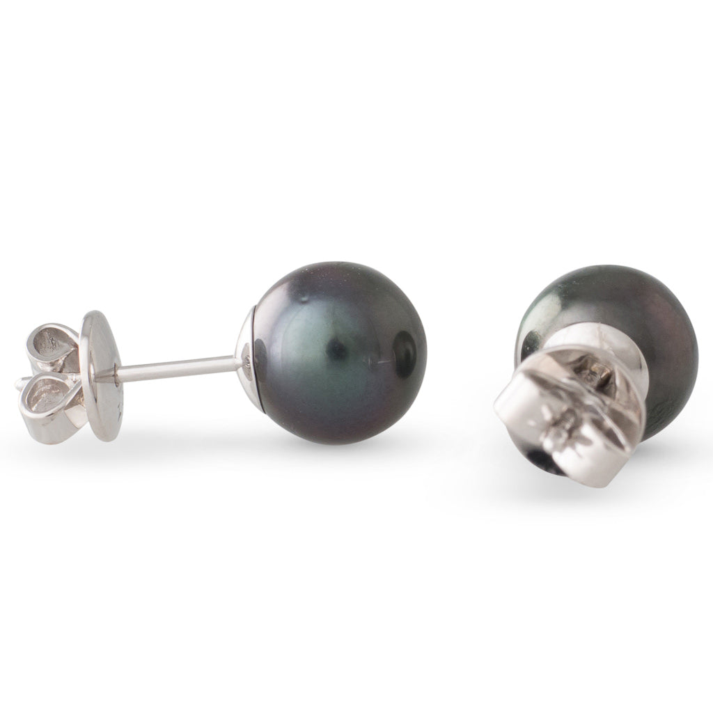 Pair 8mm Tahitian Pearl Studs