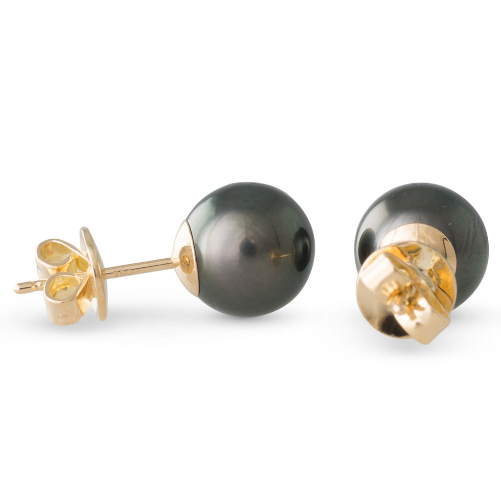 Pair 8mm Tahitian Pearl Studs