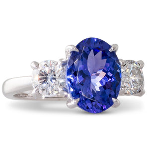 A Tanzanite and Diamond Ring