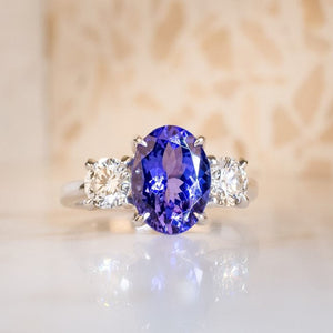 A Tanzanite and Diamond Ring