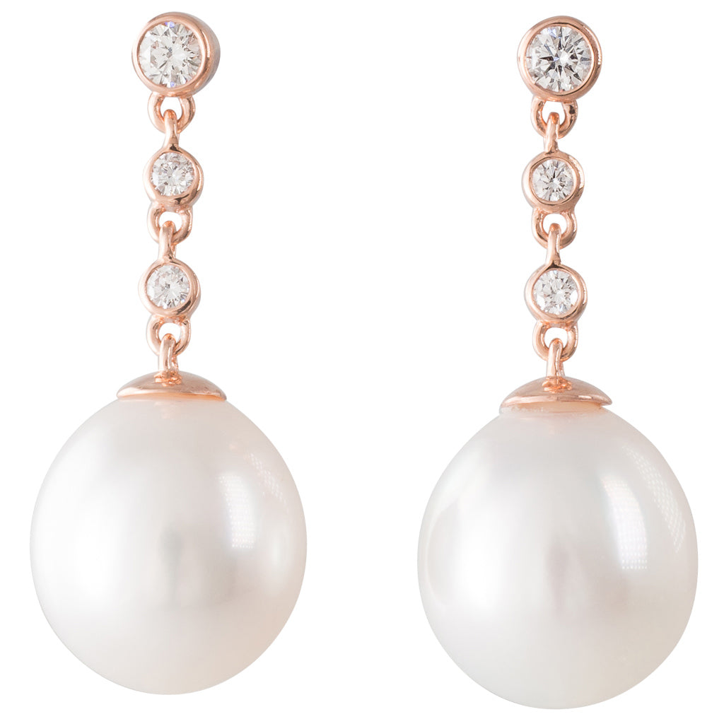 South Sea Pearl & Diamond Earrings