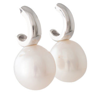 South Sea Pearl Half Hoop Earrings