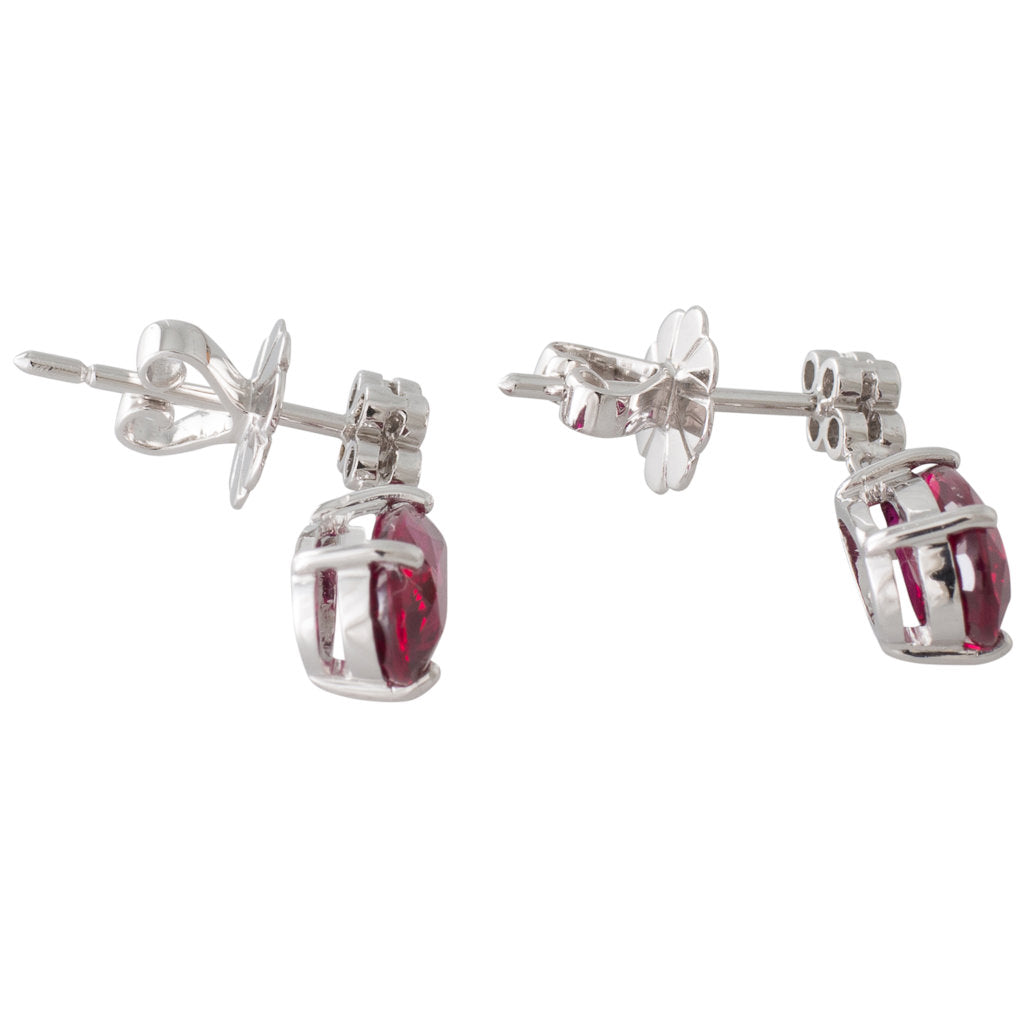 Ruby & Diamond Drop Earrings