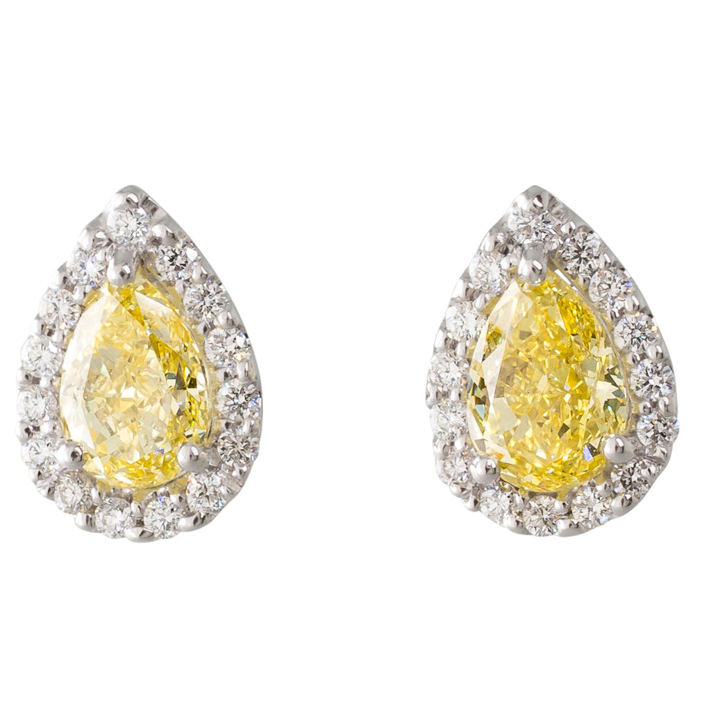 Fancy Yellow Diamond Stud Earrings