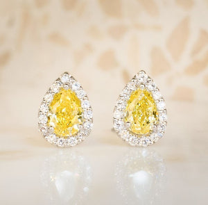 Fancy Yellow Diamond Stud Earrings