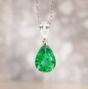 Emerald and Diamond Pendant