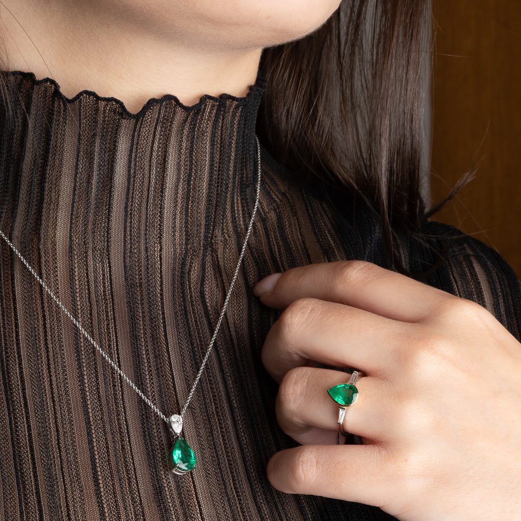 Emerald and Diamond Pendant