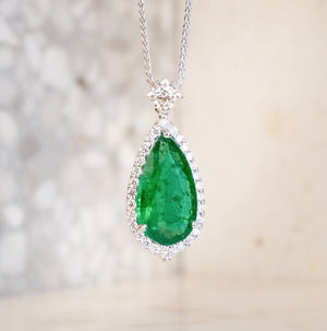 Emerald and Diamond Pendant