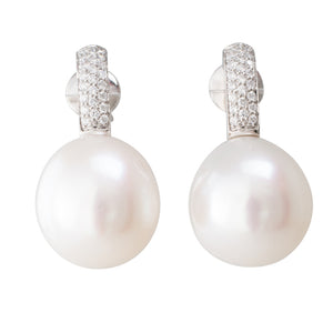 South Sea Pearl & Diamond Earrings