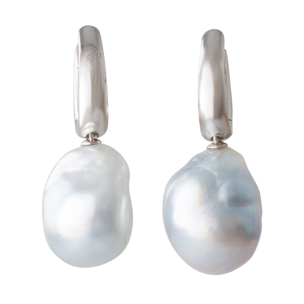 Baroque South Sea Huggie Earrings