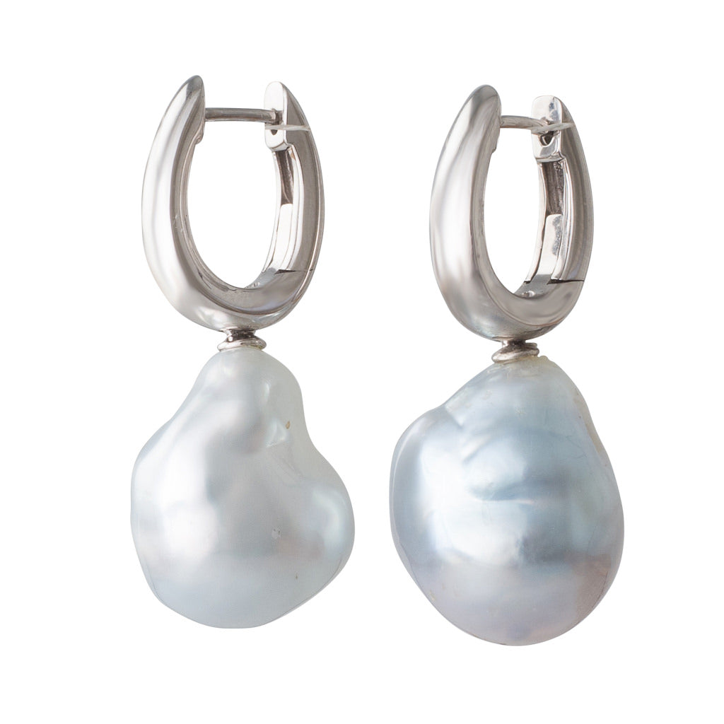 Baroque South Sea Huggie Earrings
