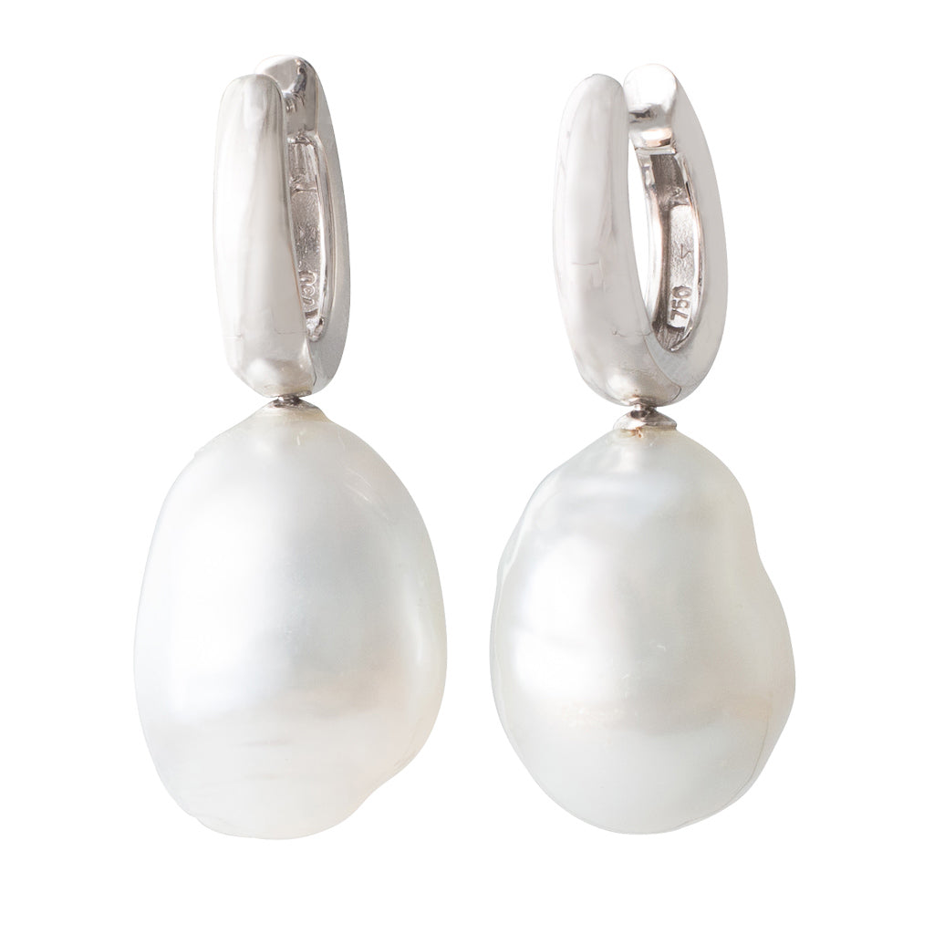 Baroque South Sea Huggie Earrings