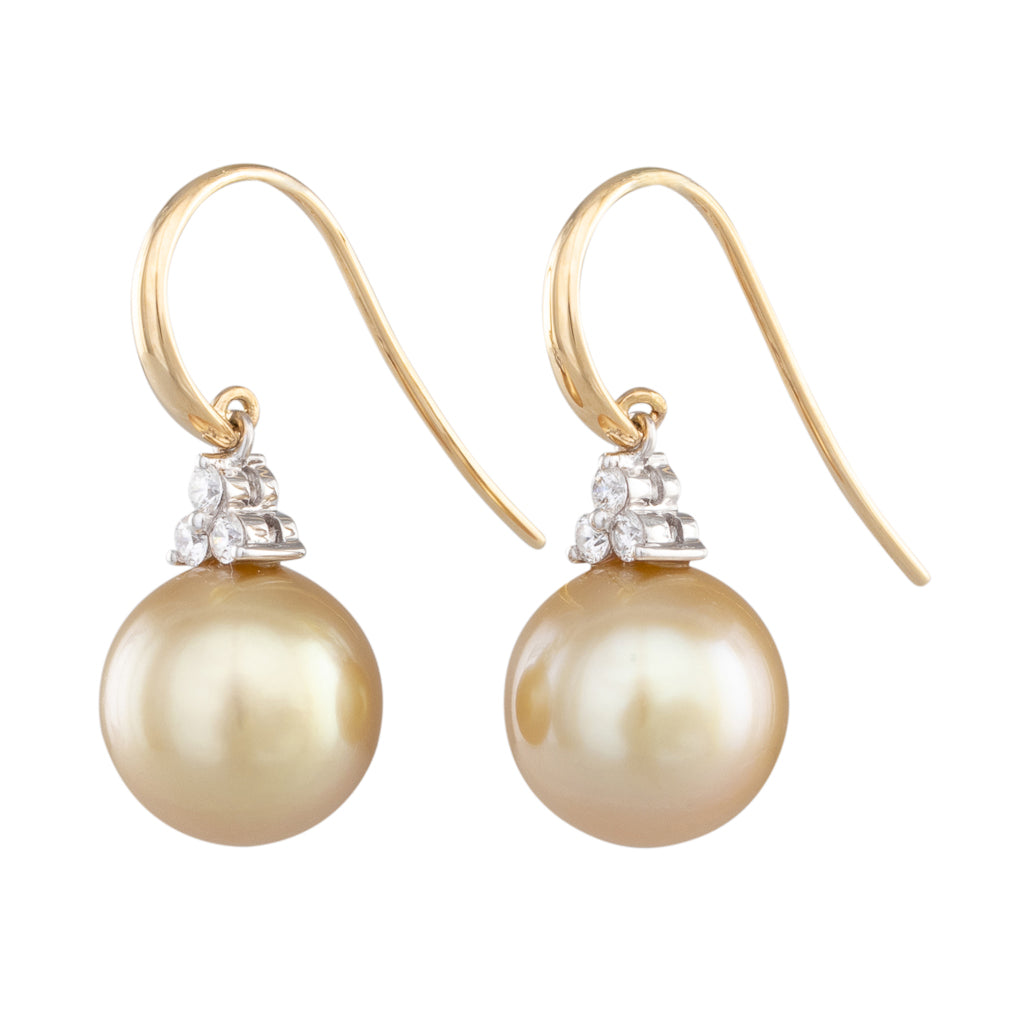 Trio Diamond Gold Pearl Hooks
