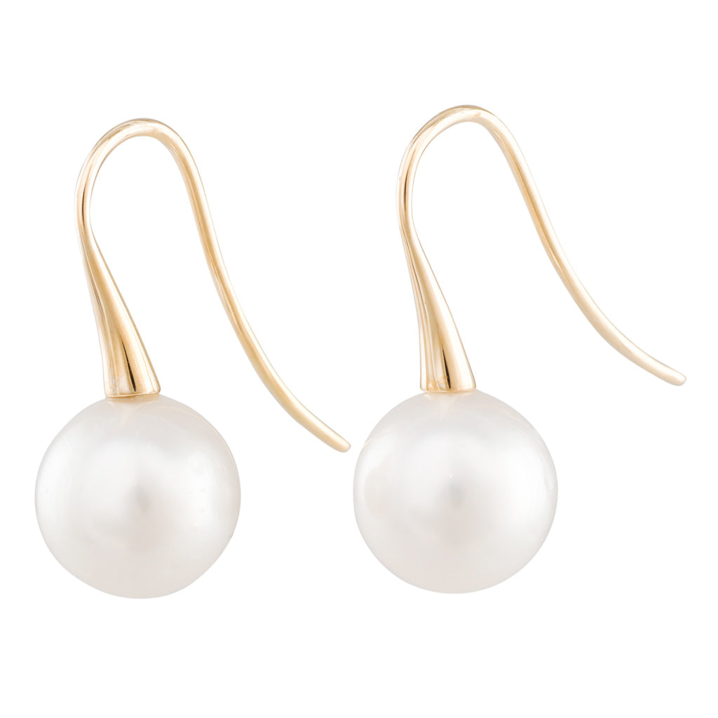 10mm South Sea Fixed Hook Earrings