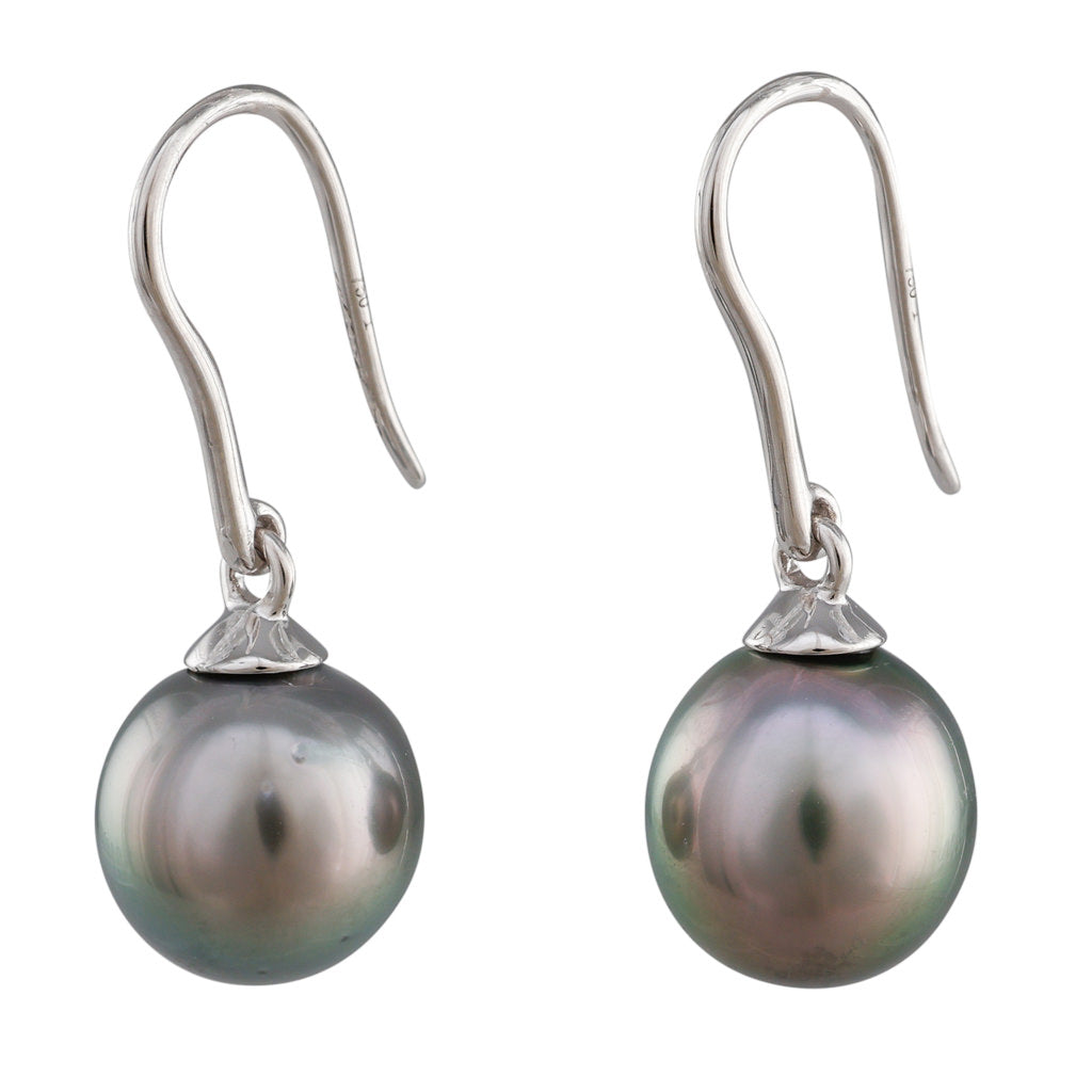 9-10mm Tahitian Pearl Hook Earrings