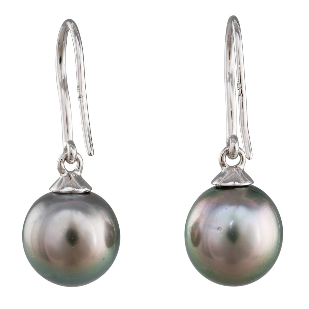 9-10mm Tahitian Pearl Hook Earrings