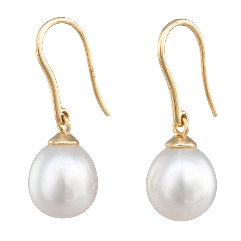 9mm Oval South Sea Pearl Hooks