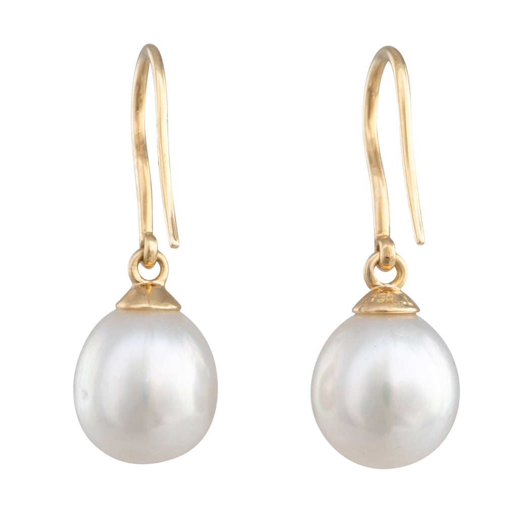 9mm Oval South Sea Pearl Hooks