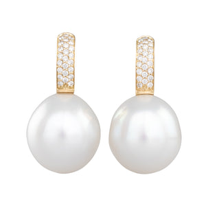 South Sea Pearl & Diamond Earrings
