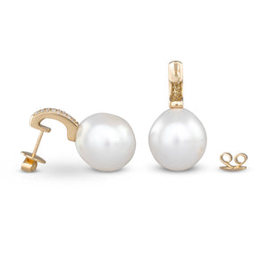 South Sea Pearl & Diamond Earrings