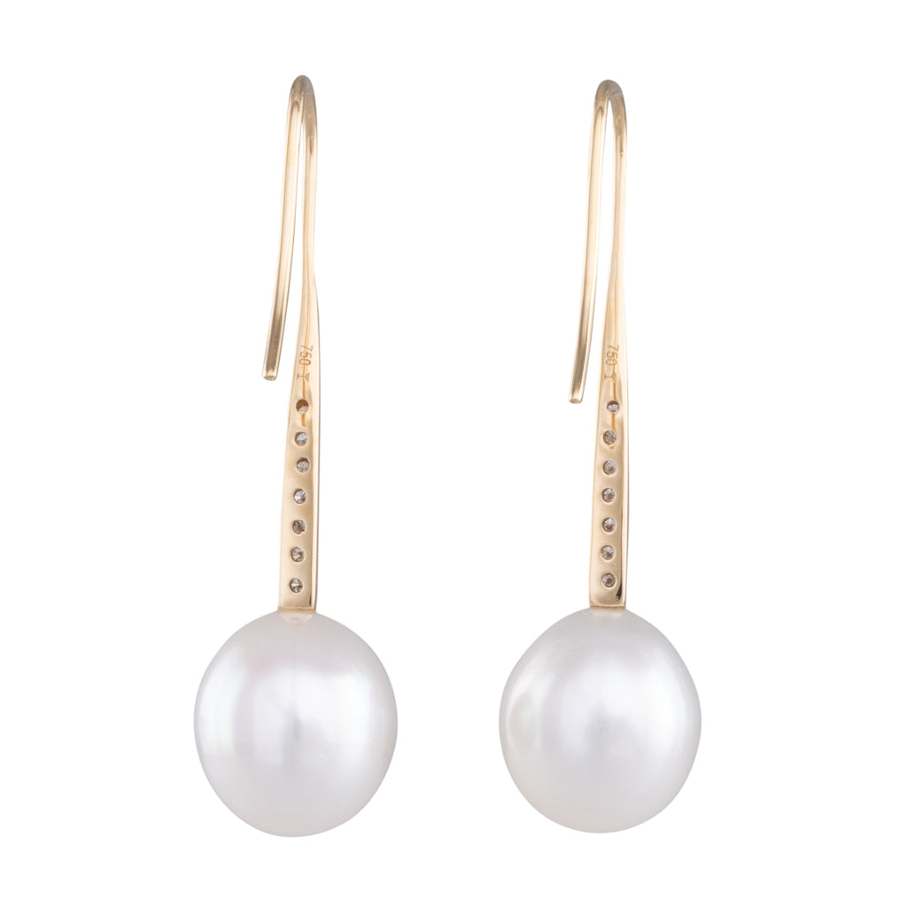 South Sea Pearl & Diamond Earrings
