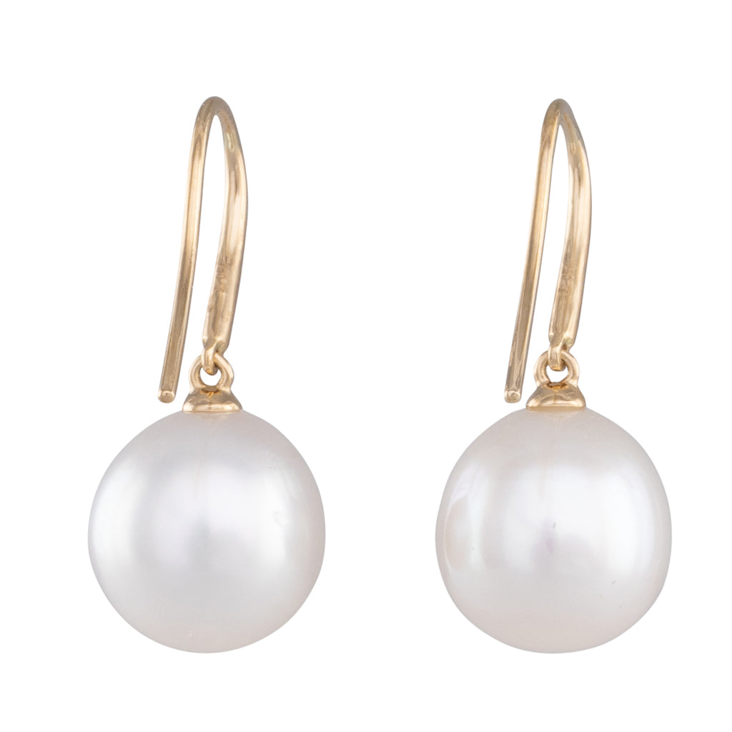 South Sea Pearl & Diamond Hooks