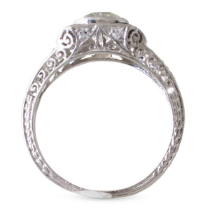 Art Deco Diamond Ring with Sapphire