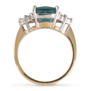 Blue Tourmaline & Diamond Ring