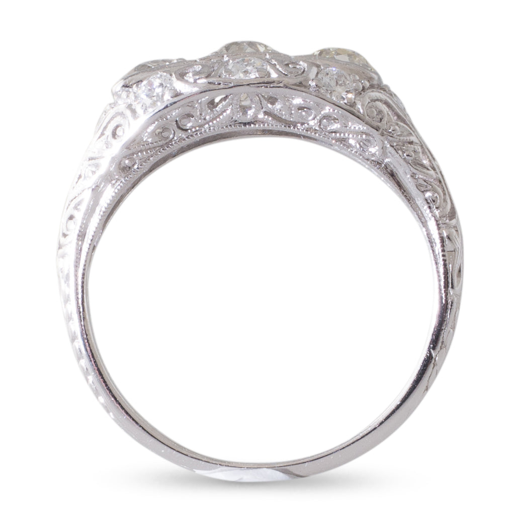 Art Deco Three Stone Diamond Ring