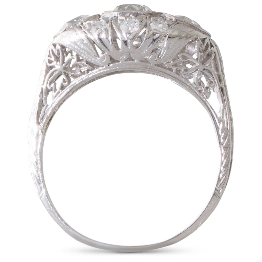Art Deco Three Stone Diamond Ring