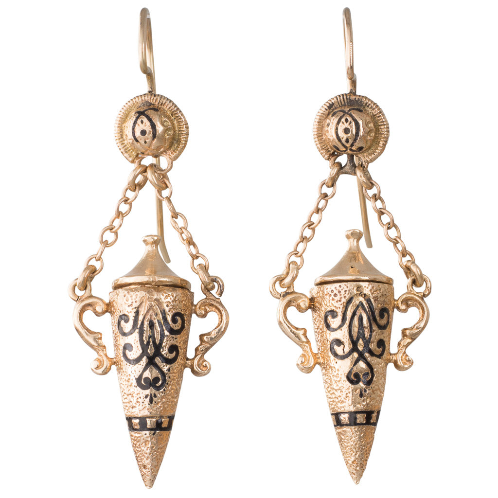 Victorian Gold Urn Earrings