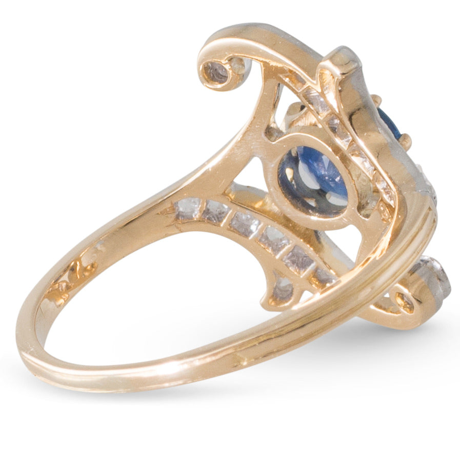 Antique Sapphire and Diamond Ring