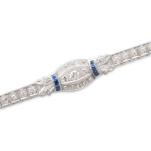 Art Deco Diamond &Sapphire Bracelet
