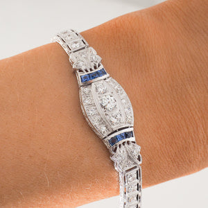 Art Deco Diamond &Sapphire Bracelet