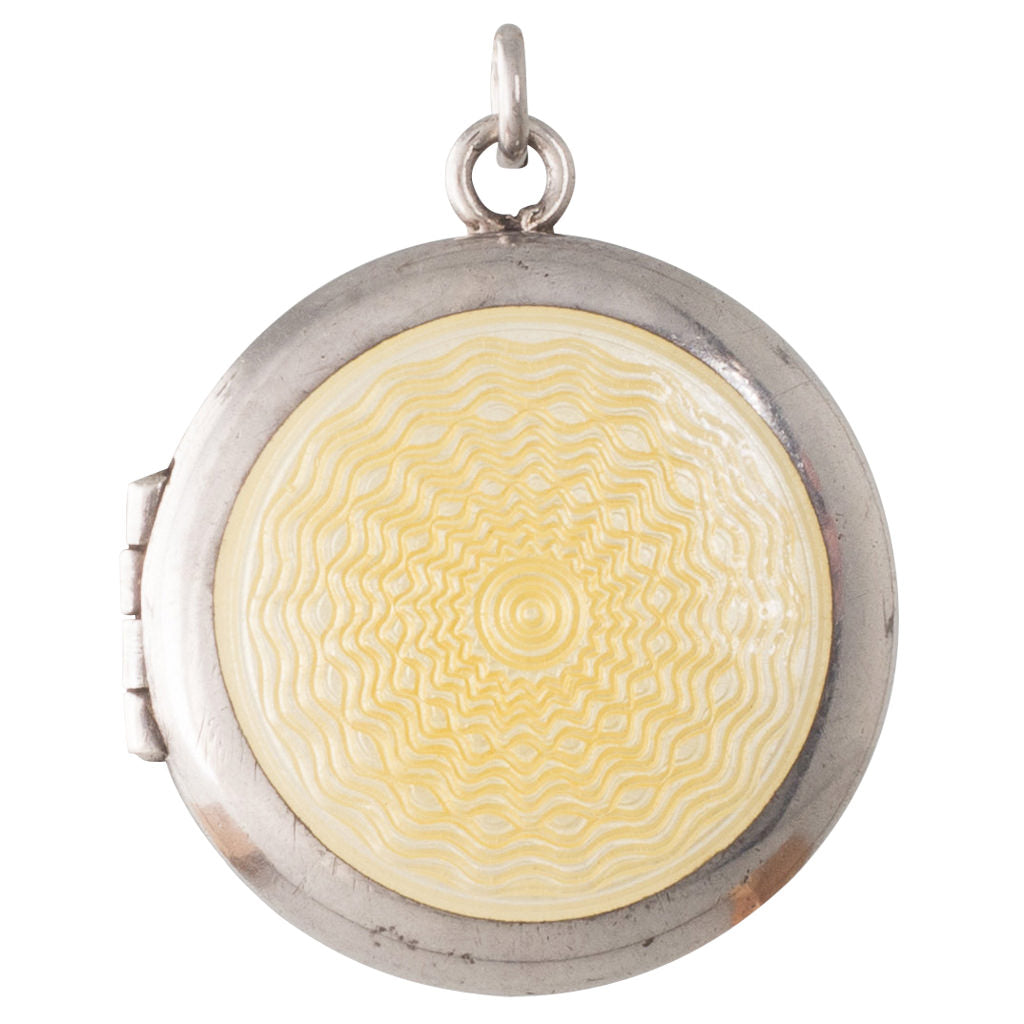 Victorian Yellow Guilloche Locket