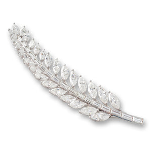 Diamond Feather Brooch 13.50ct